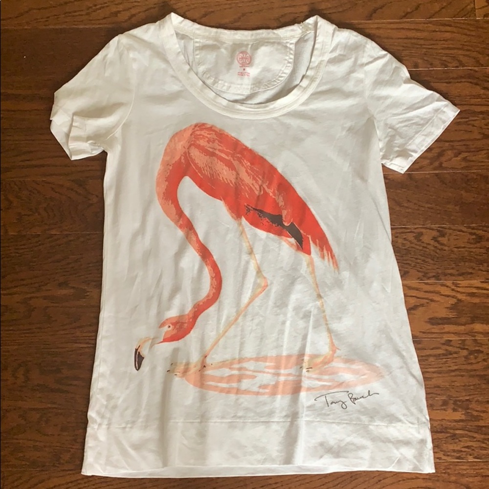 Tory Burch Flamingo Graphic Tee Size Small